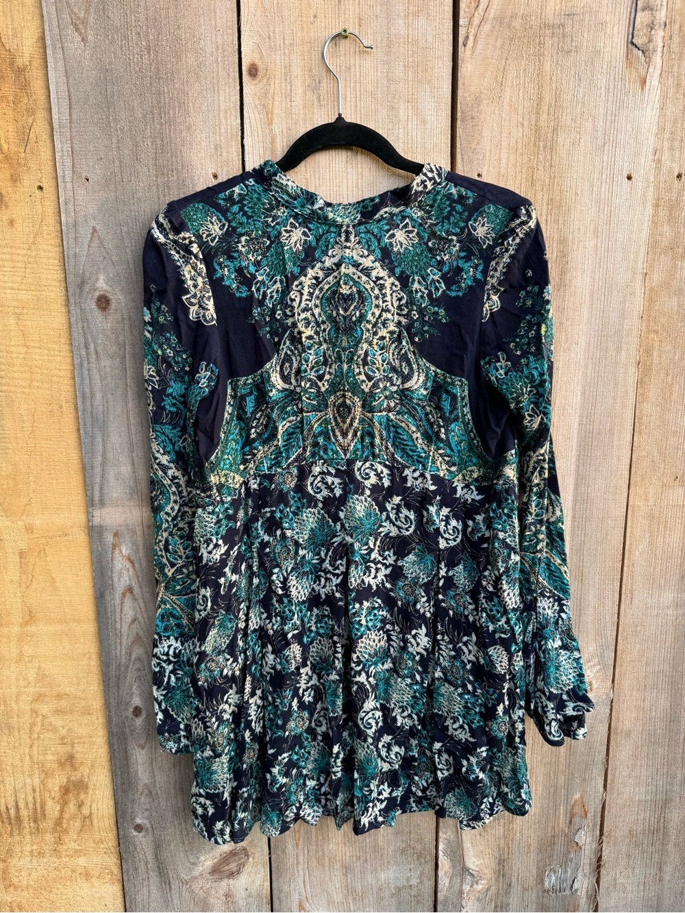Free People size xsmall Dress in Bohemian Teal & Navy Floral design